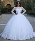 NUOXIFANG Винтажные белые кружевные аппликационные Дешевые Свадебные платья с длинным рукавом бальное платье Свадебные платья свадебное платье vestido de noiva
