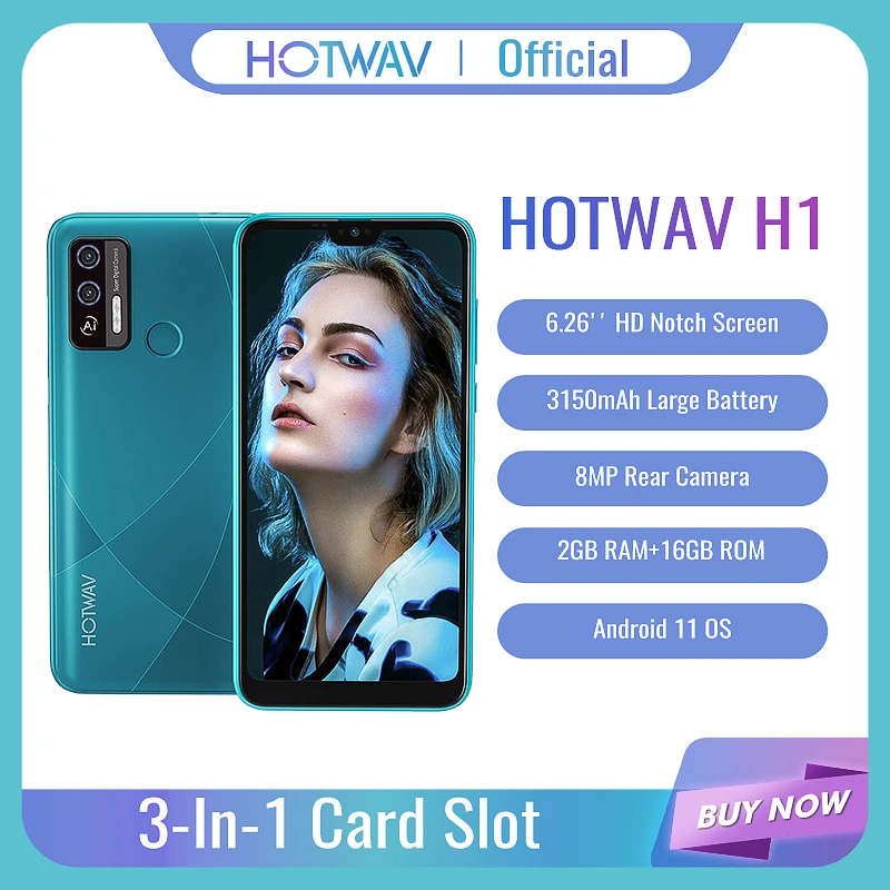 Hotwav h1 smartphone 6.26 Polegada hd tela grande 2gb ram 16gb rom 3150mah bateria telefone móvel 8mp câmera de impressão digital desbloquear telefone (0)