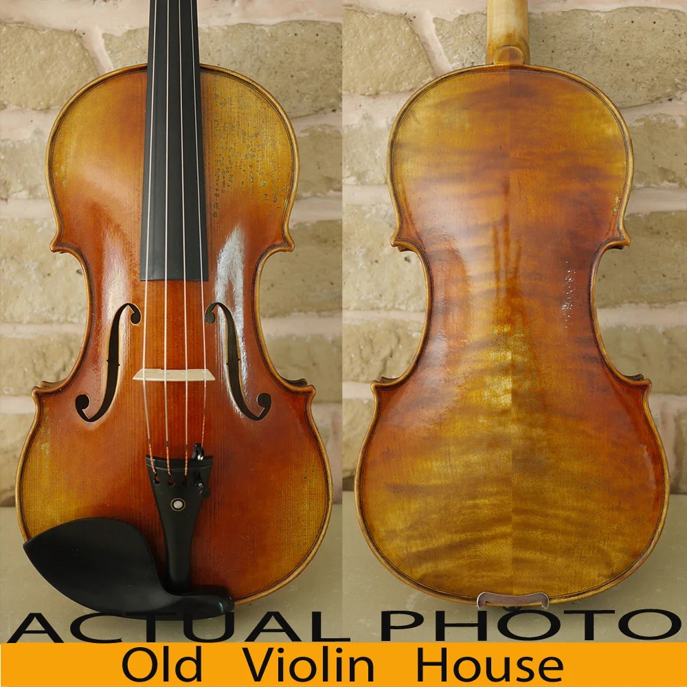 Модель StradIvarius 1715 с высоким содержанием пламени. Античный масляный лак. No.1005. Насыщенный и глубокий тон. ручной работы