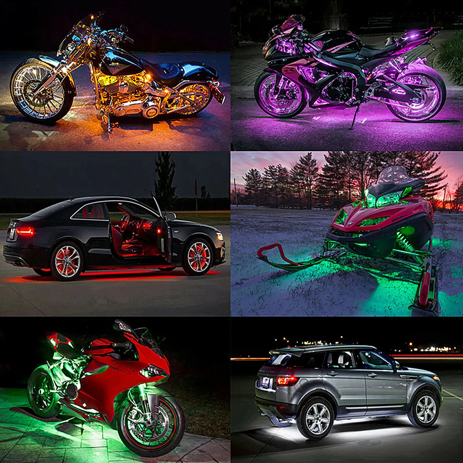 

1 set Strip Light Motorcycle 30 ft 144 LED IP68 Multicolor High Quality