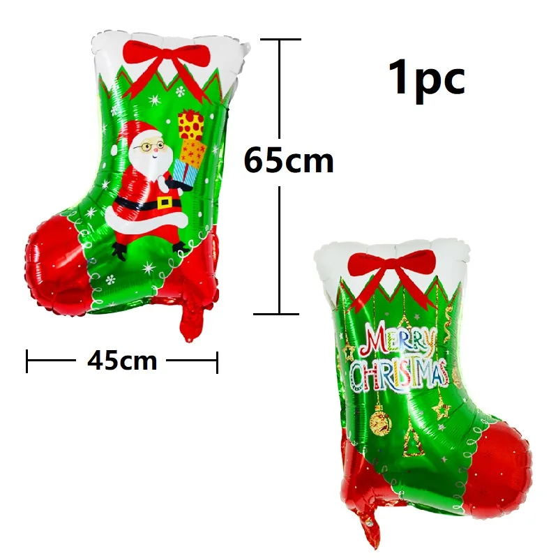 Sock B Elf Moose Deer Animal Foil Helium Balloon Merry Christmas New Year Xmas Decorations Birthday party decorations kids - Цвет: Sock B