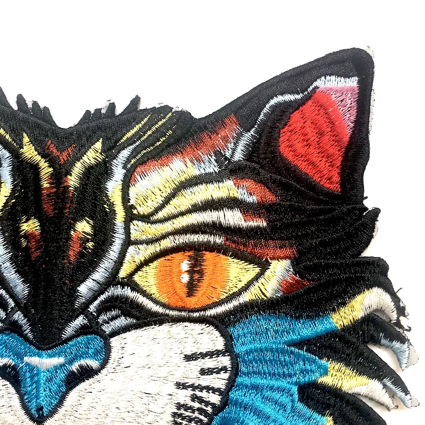 1 шт. большая нашивка с котом для одежды вышивка пришивка аппликация большой