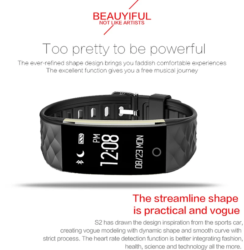 S2 Bluetooth Смарт-браслет пульсометр OLED фитнес-шаговый Браслет Для xiaomi huawei ios Phone pk fitbits MIBAND 3