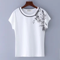 summer short sleeve tshirts womens tops pullover tee new relaxed fit cotton t shirts plus size printing loose tshirt m 3xl