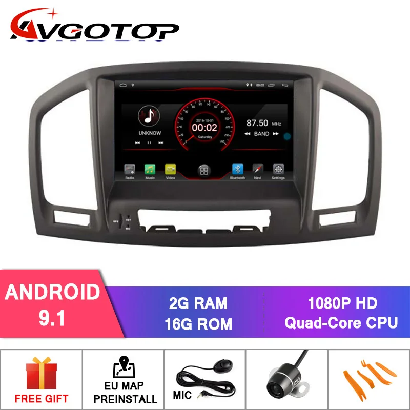 Android 9 AVGOTOP Android 9 автомобиль радио gps для OPEL INSIGNIA 2008 2009 2010 2011 Wi-Fi система навигации транспортного средства мультимедиа - Color: Android 9