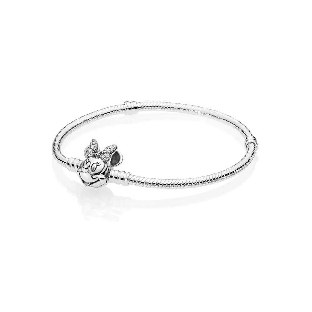 LIDU 100% 925 Silver Fox высокое качество 2019 Новинка Pandoras браслет Minnie Бесплатная доставка
