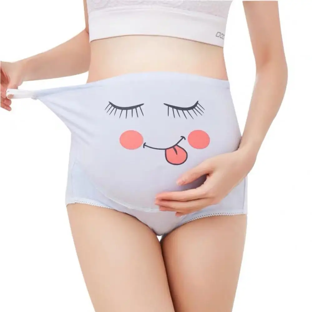 

Cartoon Printed Cotton Maternity Panties High Waist Adjustable Belly Underwear Clothes for Pregnant Women Pregnancy Briefs