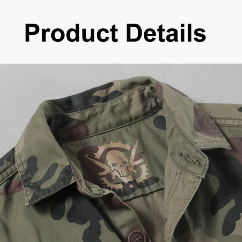 Outdoor Military Army Fan Cotton Camo Men's Shirt High Quality Long Sleeve Shirts Cargo Jacket