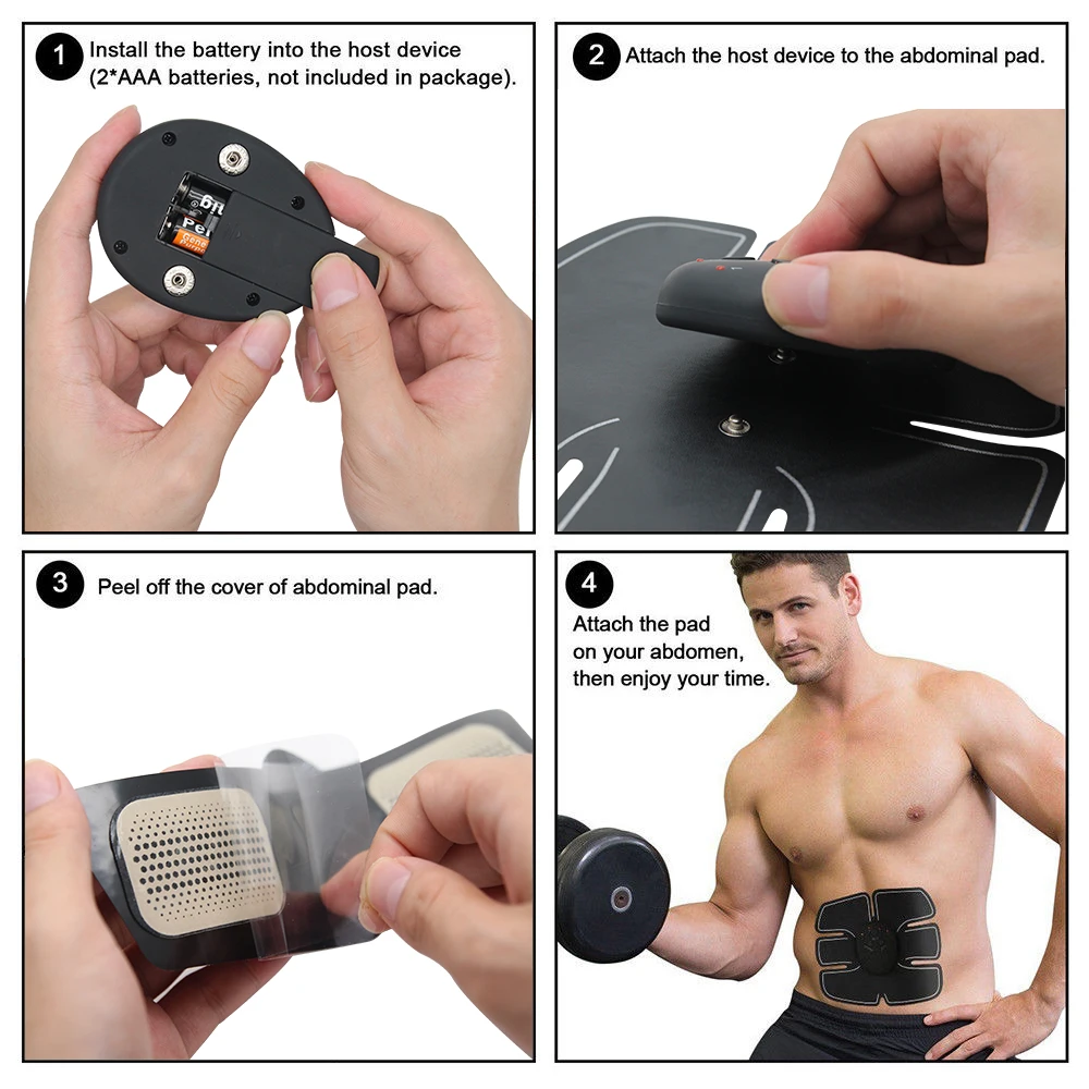 

Portable Muscle Trainer Abdominal Toning Belt Abs Stimulator Muscle Arm Leg Hip Buttock Toners Men Women Work Out Power Fitness