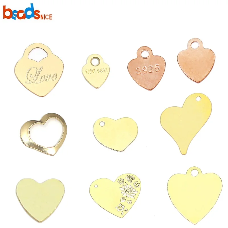 

Beadsnice Gold Filled Heart Charms Stamping Blank Heart Disc Tag Pendant Connector Links DIY Jewelry Findings ID40181