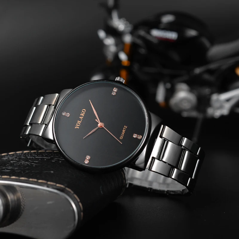Высококлассные женские кварцевые часы из нержавеющей стали простые