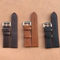 81012141618202224mm genuine cowhide leather watch strap replacement unisex stainless steel buckle bands accessories