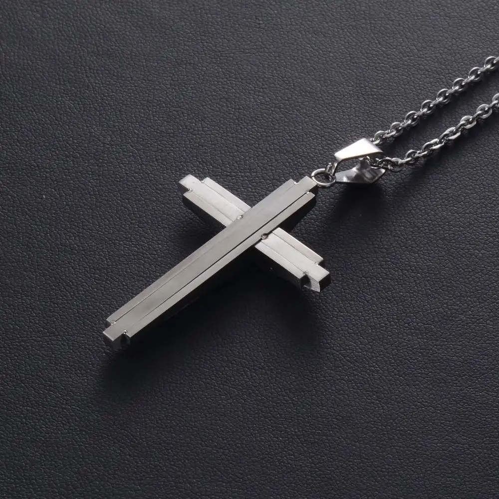 Невыцветающая подвеска-крест из нержавеющей стали длиной 60 см | Украшения и