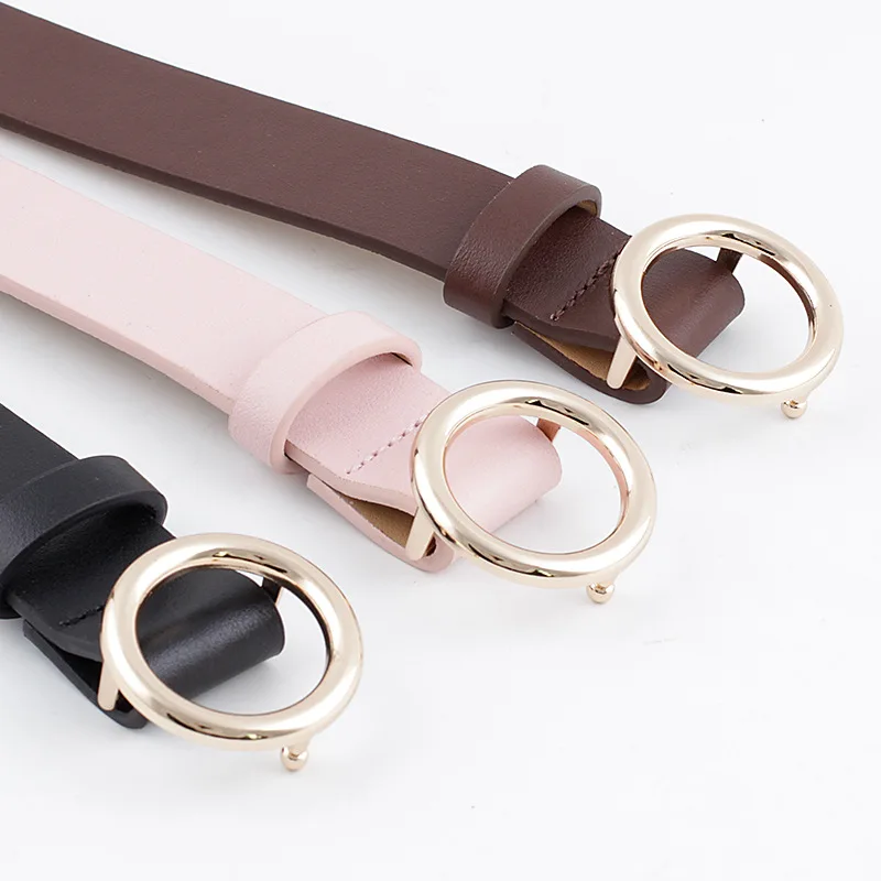 

2021 New Designer Women's Gold Round Circle Buckle Belt Strap Pasek Damski Wide Black White Brown Leather Belts for Women Jeans