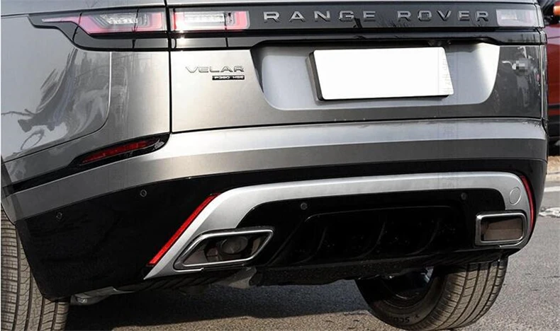 Задний бампер выступ Спойлеры и Exhause для Land Rover Range Velar 2017 18 19 2020 2021