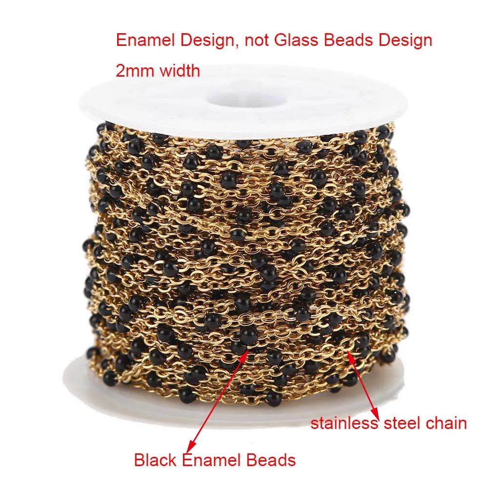 Gold Enamel Black 1 метр ручной работы 3,5 мм Abacus стеклянные бусины золотые цепи для ожерелья браслеты ножной браслет Изготовление DIY ювелирных изделий - Цвет: Gold Enamel Black