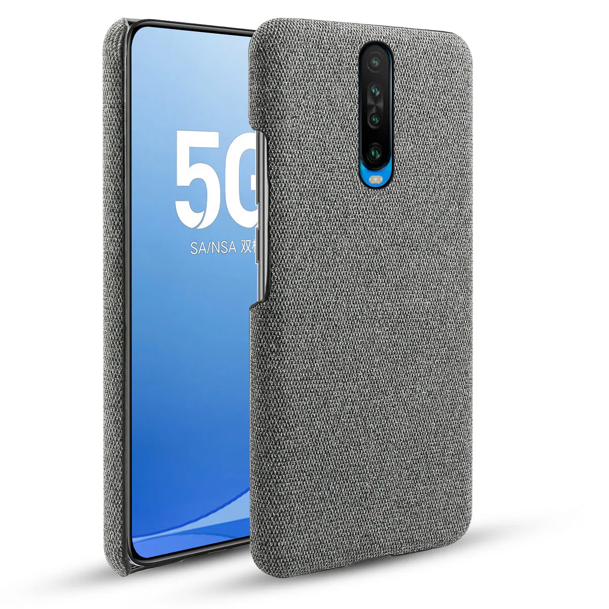 Для Xiaomi Redmi K30 5G чехол для задней панели ультратонкий Ретро тканый тканевый