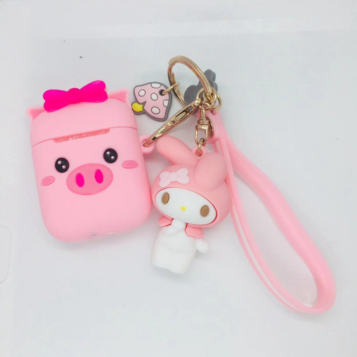 D3 Чехол для airpods с милым котом из мультфильма, защитный чехол с милым ремешком, силиконовый чехол для air pods 2, беспроводной чехол для наушников - Цвет: D3
