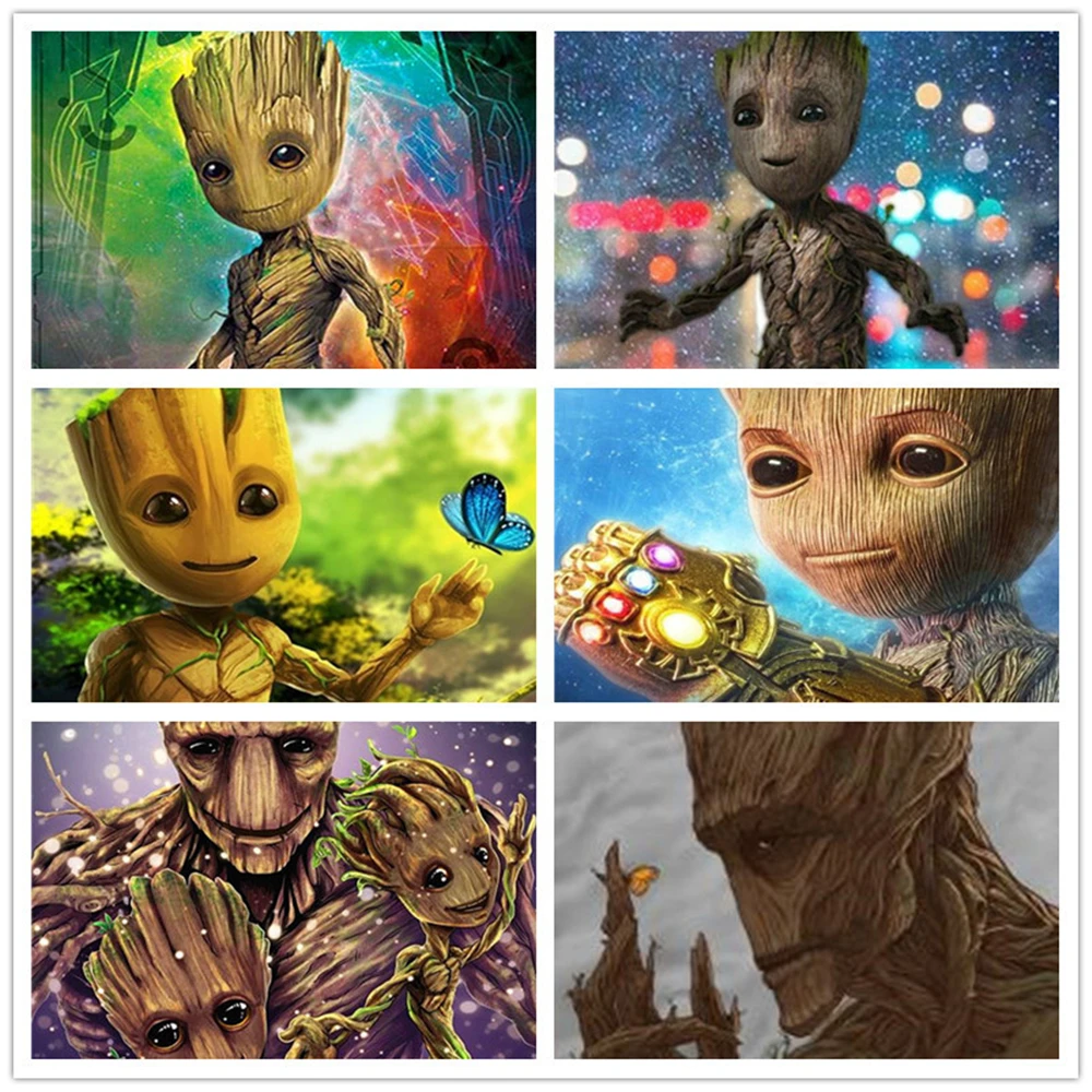 Настенная Картина на холсте с героями мультфильма «Marvel Грут»
