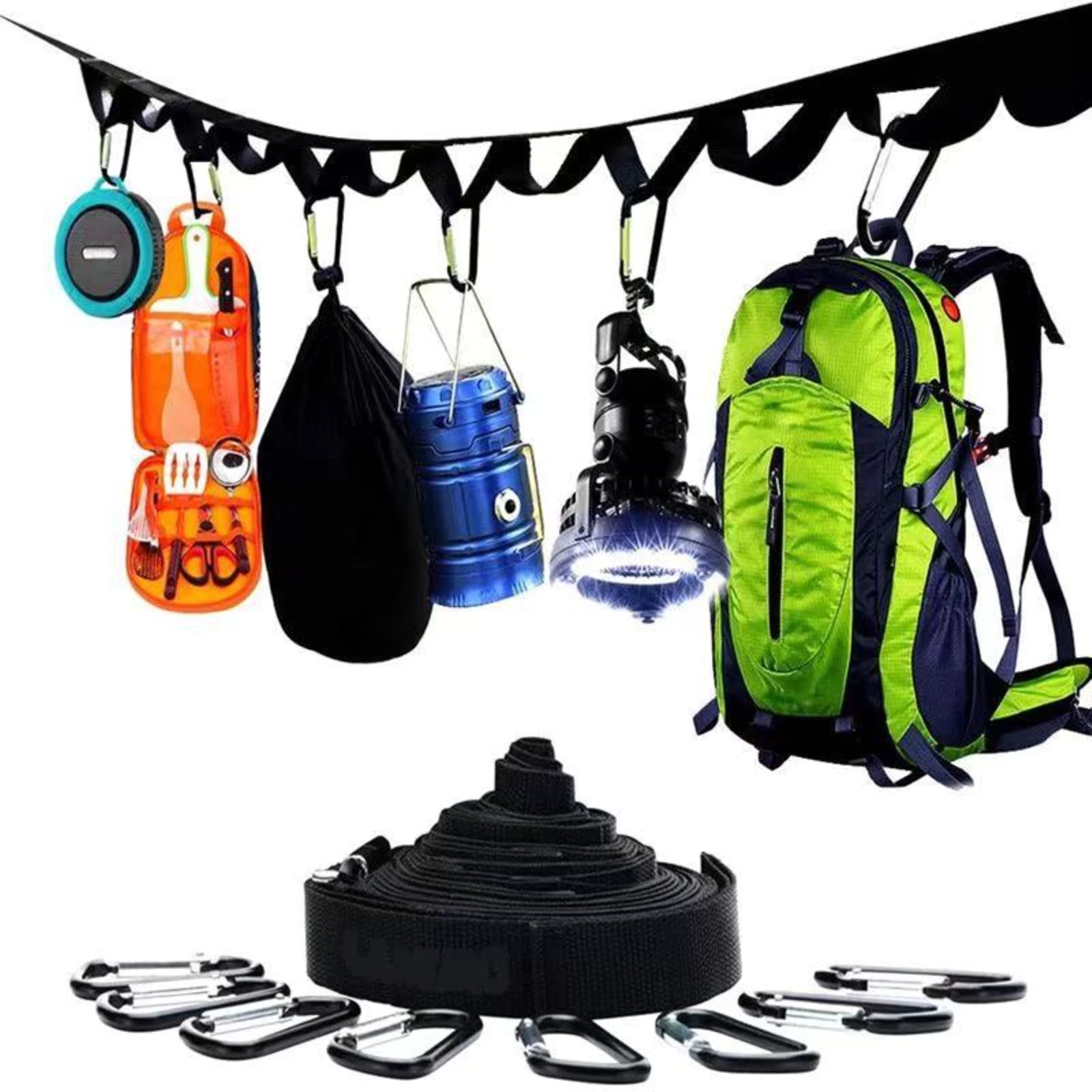 

3m Hanging Rope Camping Accessories Multi-purpose Clothesline Adjustable Anti-slip Canopy Hanging Rope