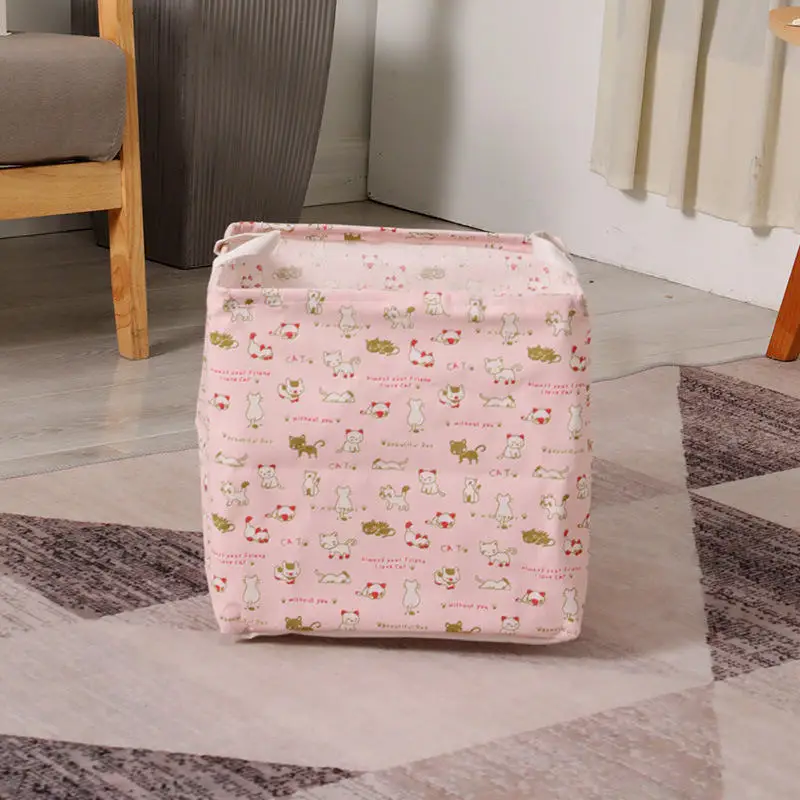 Pink cat MICCK складная корзина для белья, корзина для хранения, коробка для хранения бочек для детей, для мелочей, книга, игрушки, держатель, домашний контейнер, органайзер, сумка - Цвет: Pink cat