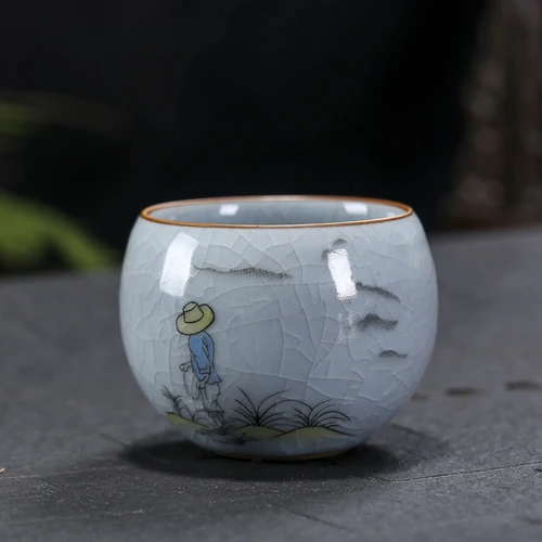 7x5.5cm Высокая емкость китайский чайный набор кунг-фу чайная чашка трещина Керамическая чайная чашка для чая «пуэр» Улун чай индивидуальные подарки Бытовая Питьевая утварь - Цвет: 7x5.5cm