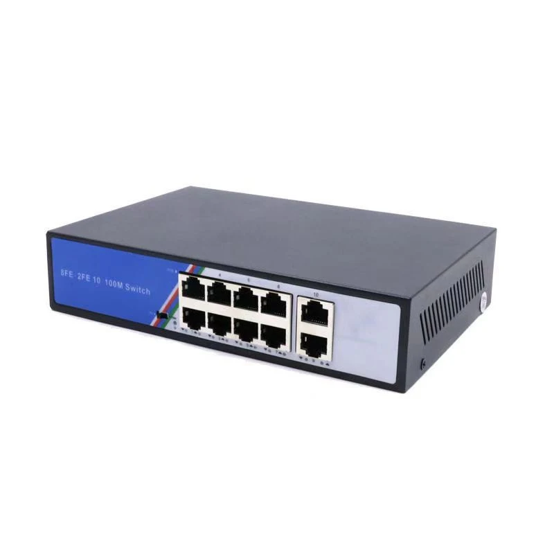 8 + 2 POE блок питания портов s коммутатор 100 м гигабитных порта Uplink для систем