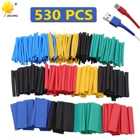 530pcs set polyolefin contraction assorted heat shrink tube hose insulated wire cable sheath wire cable 8 multiple sizes