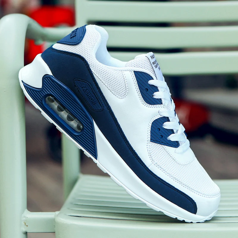

Men's Casual Shoes Air Cushion Sports Lovers Trendy Running Shoes Lace-up Sneakers Plug Size