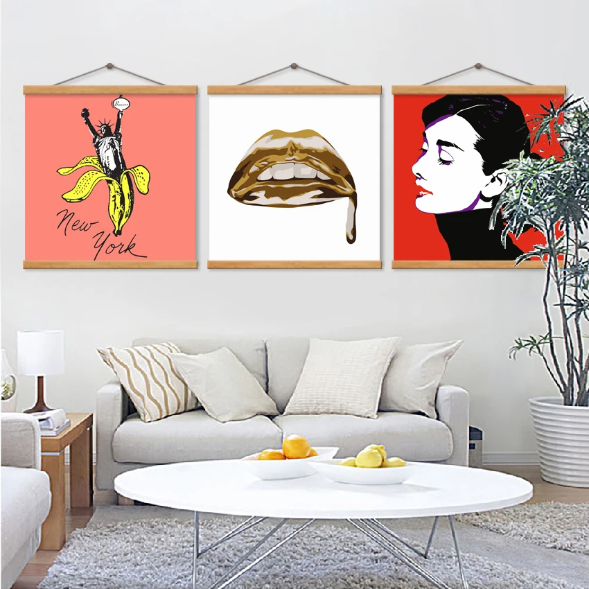 Modern Sexy Lips And Beautiful Girl Poster Print Fantasy Canvas Painting Picture Home Aisle Wall Art Bedroom Decoration Custom | Дом и сад