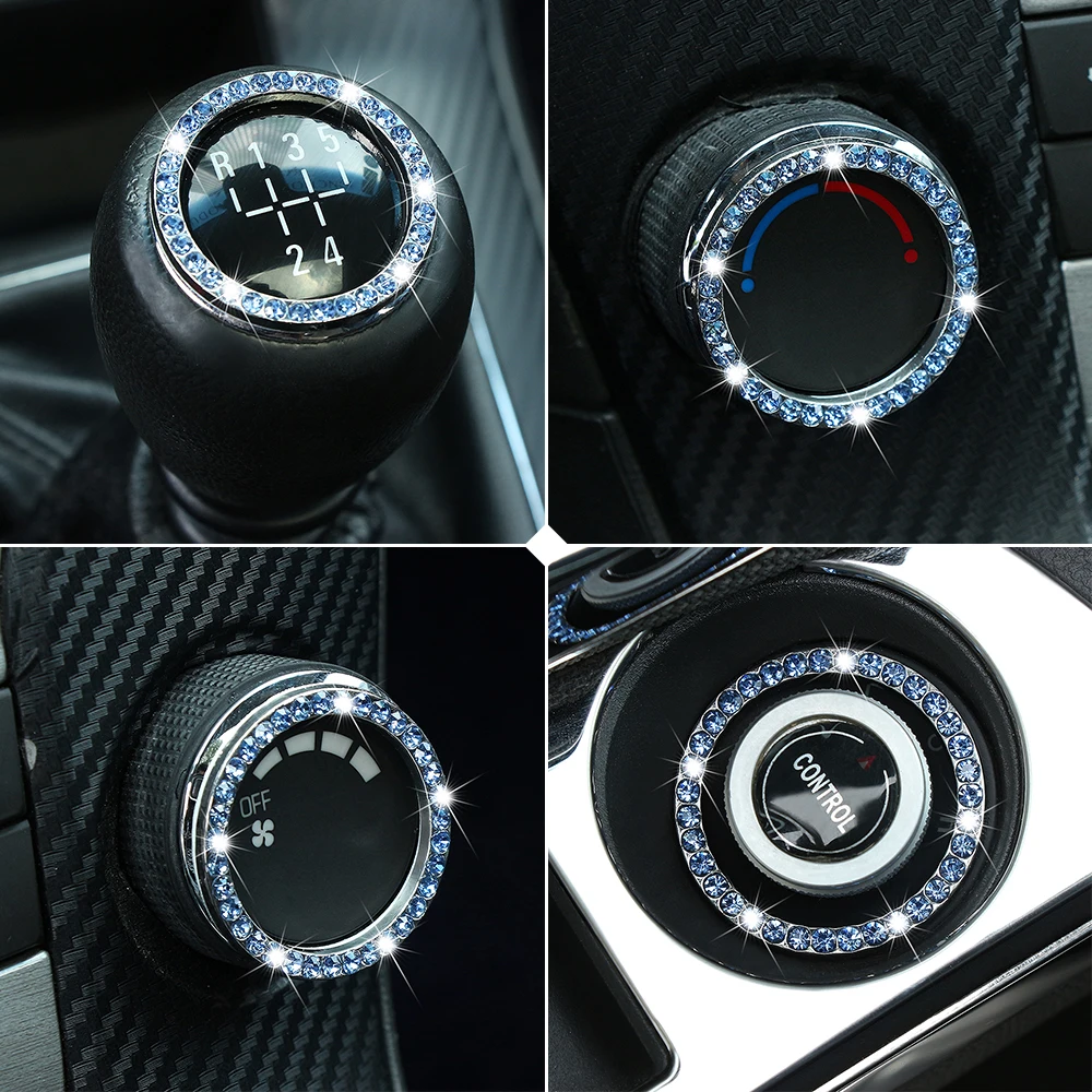 Автомобильные блестящие кнопки включения горного хрусталя Декоративные для