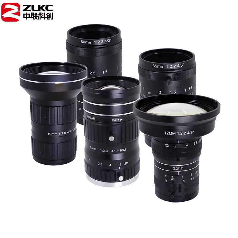 Ручной диафрагмой Lens12mm16mm25mm35mm50mm 4/3 дюймов фиксированный фокусный низкий уровень искажений объектив FA С-образное крепление для объектива Об...