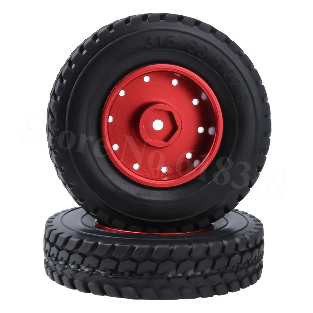2 шт. для Tamiya 1/14 RC шины прицепа трактора жесткая резина с алюминиевыми колесами