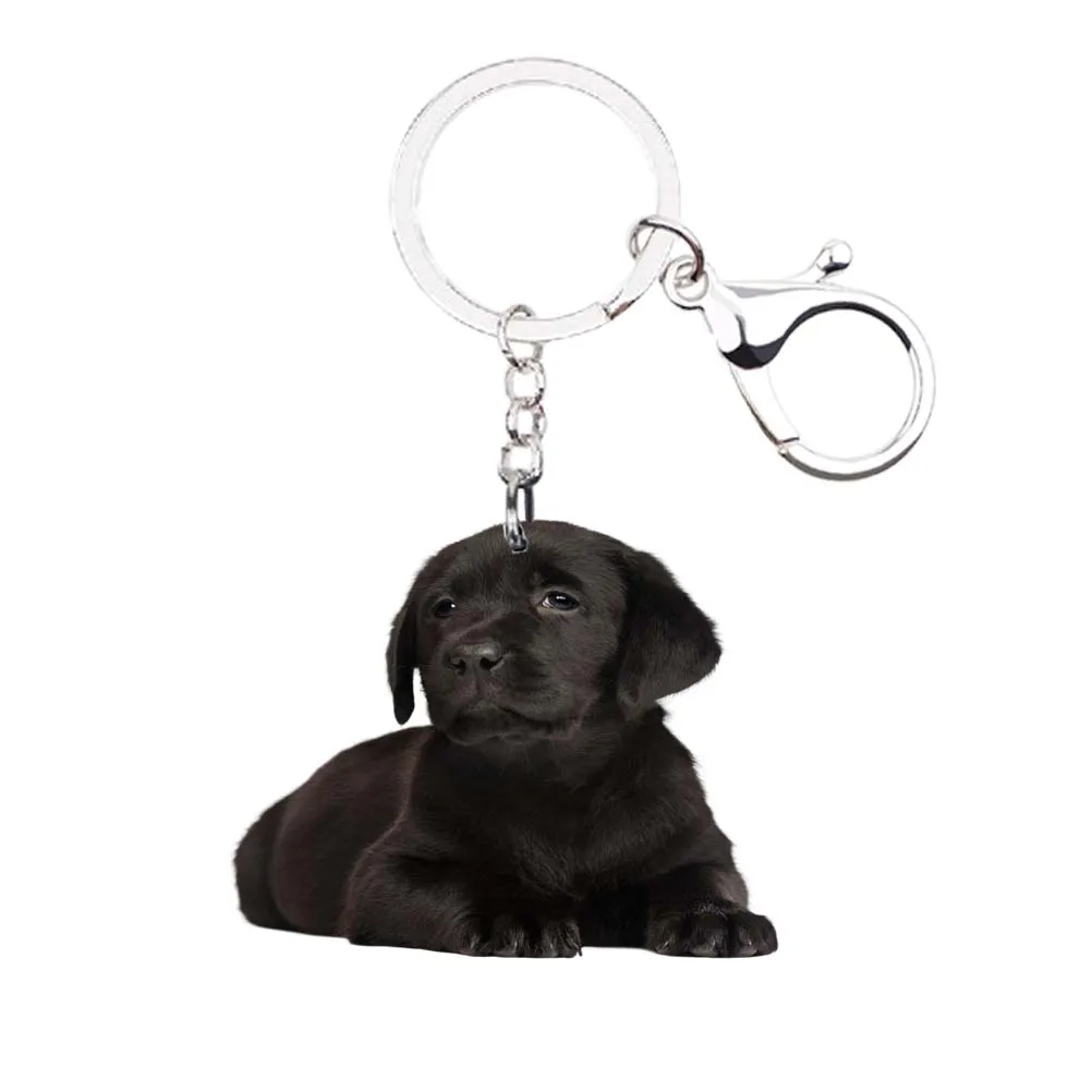 

Labrador retriever Keychain Dog Animal Lobster clasp Silver keyring NOT 3D bag drop car accessories for girls llaveros ladies