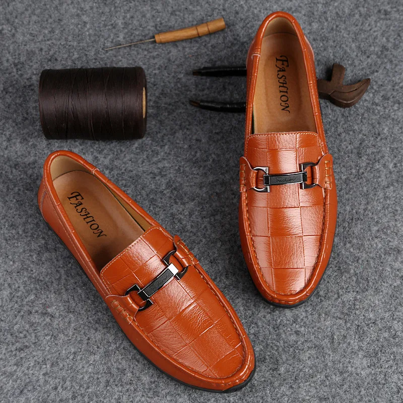 

Brand Men's Shoes Loafers High Quality Light Flat Wear-resistant Party Formal Designer Fashion Sneakers Office Business Slippers