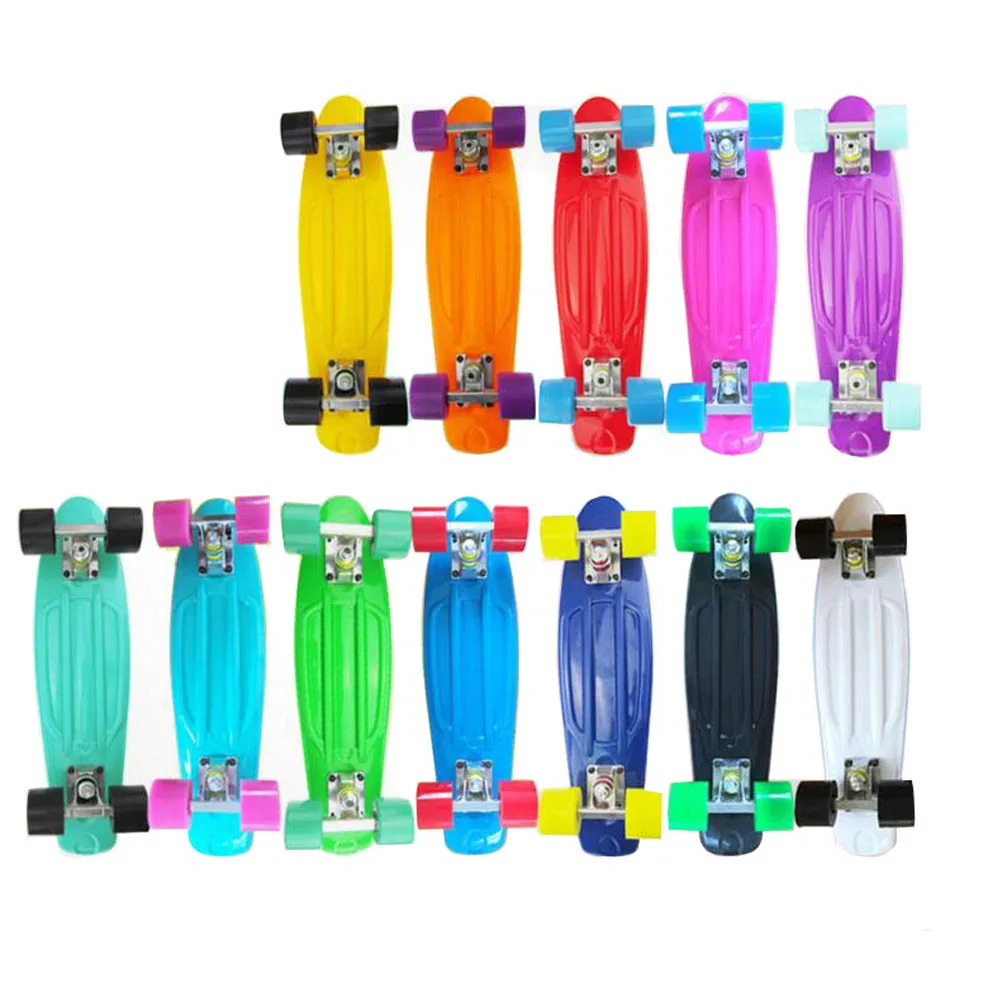 Однотонные пластиковые скейтборды из ПП детские игрушки алюминиевые колеса для