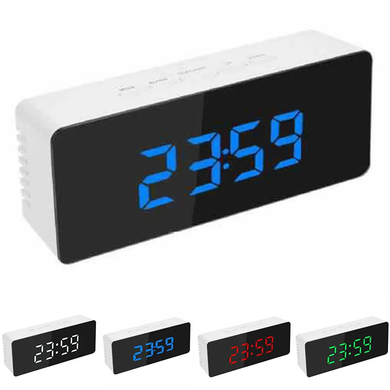 Зеркало светодиодный Настольный будильник светящийся цифровой Повтор время