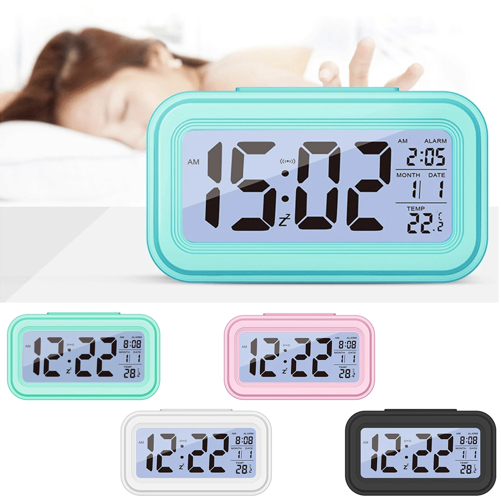 Digital LED Alarm Clocks Thermometer Week Snooze Watch Electonic Table Calendar Night Illumination LCD Display Home Office Timer | Дом и сад