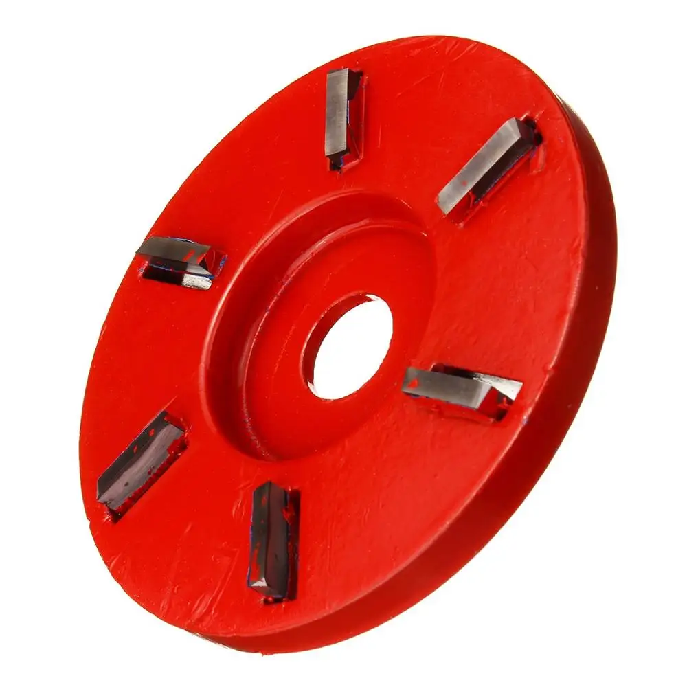 Flat red Мощность резьба по дереву дисковая угловая шлифовальная машина Деревообработка турбо плоскостная угловая шлифовальная машина вложение шестизуб фреза - Color: Flat red