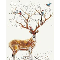 selilali painting by numbers for adults children bird on deer animal paint by number modern home living room wall decoration