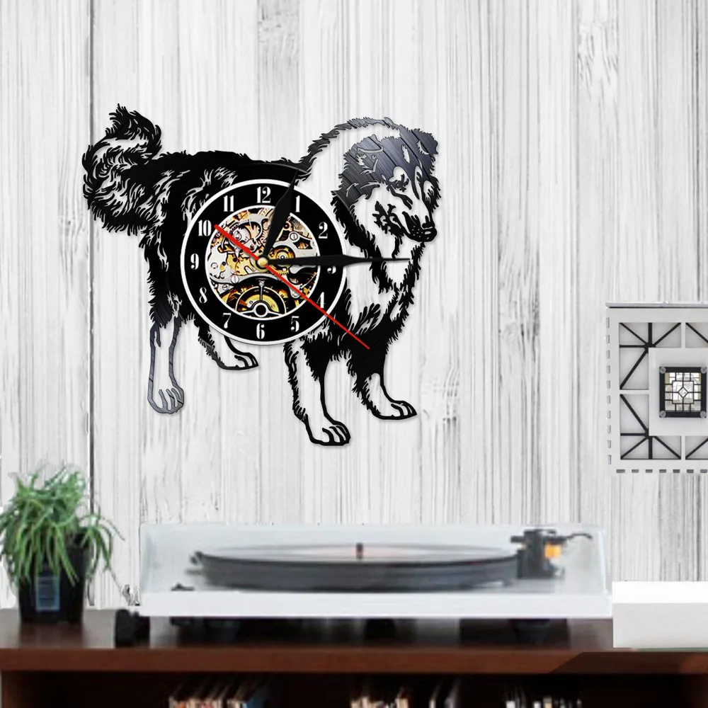 Настенные часы Schnauzer Dog Breed настенные виниловые с грубым Колли клубом