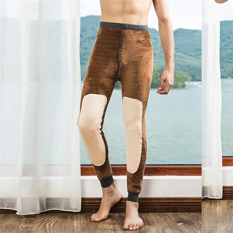 Теплые мужские штаны с нижней частью термоса осенне-зимние брюки термобелье