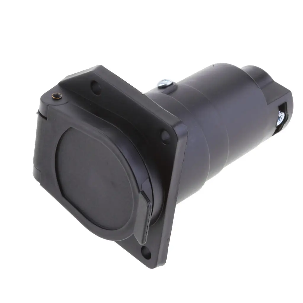 

Replacement 7 Pole Female Plug Connector with Cover for Trailer RV Light US