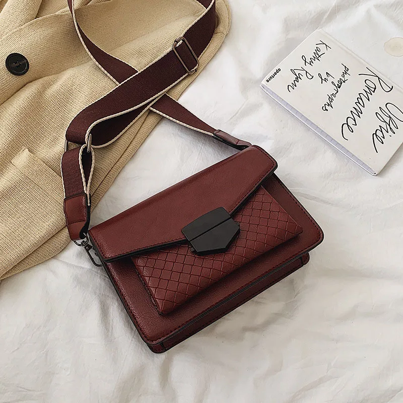 Классическая Женская Повседневная Сумка Кроссбоди в стиле ретро с широким