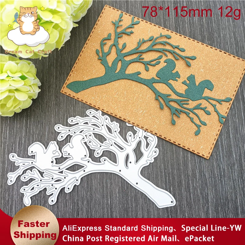 

2021 New Merry Christmas Branch Birds Metal Cutting Dies Mold Scrapbook Paper Craft Knife Mould Blade Punch Stencils Dies Cuts