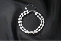 100 real 925 sterling silver charm bracelets simple fashion natural pearl bracelet jewelry woman summer style