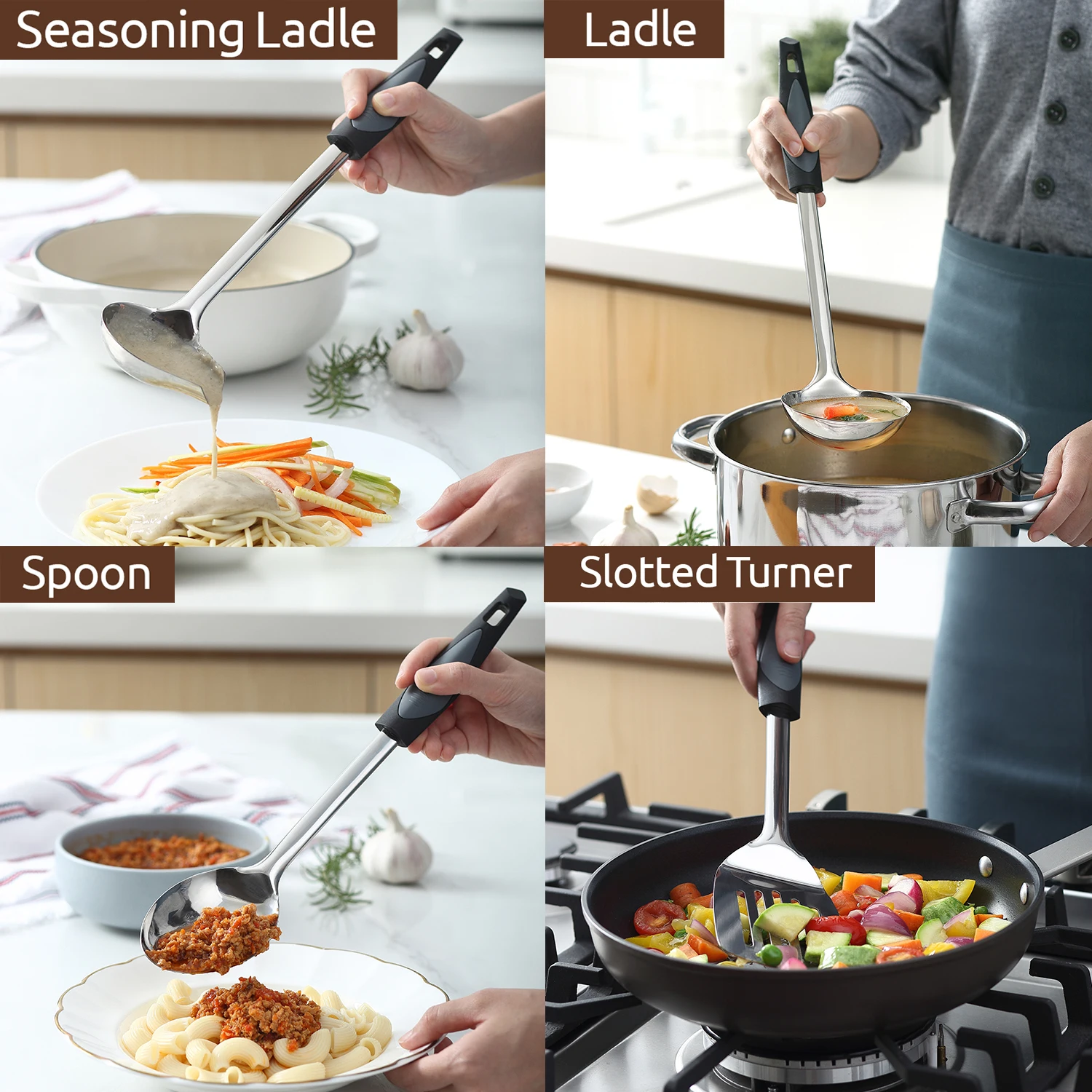 Seacreating балтийские серии Нержавеющая сталь посуда набор посуды Ladel лопатка для