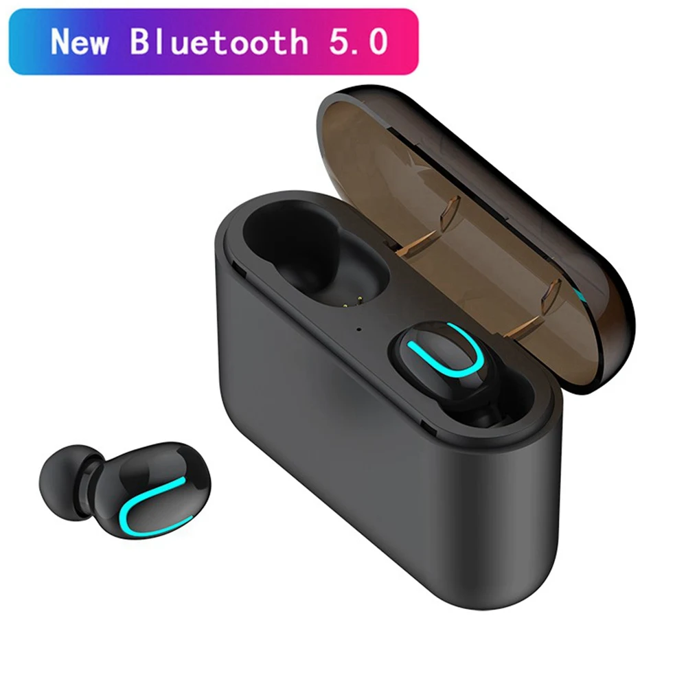 Черный HBQ Q32 Ture беспроводные наушники Bluetooth 5,0 гарнитура с микрофоном Мини Bluetooth вкладыши беспроводные наушники PK i10 TWS - Цвет: Черный