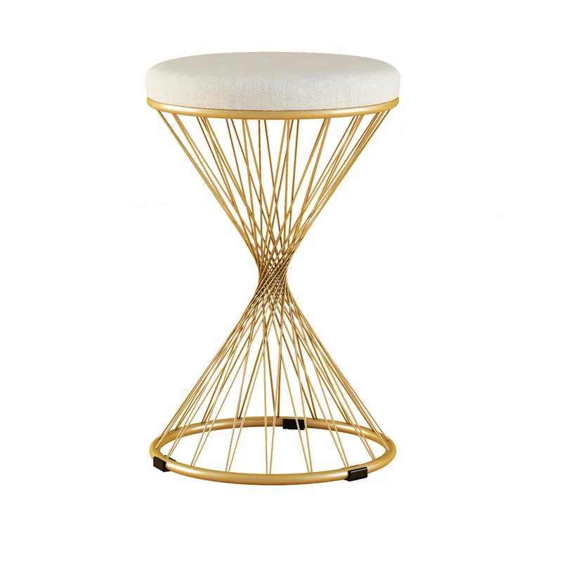 Золотые европейские креативные металлические стулья сменный стул для обуви