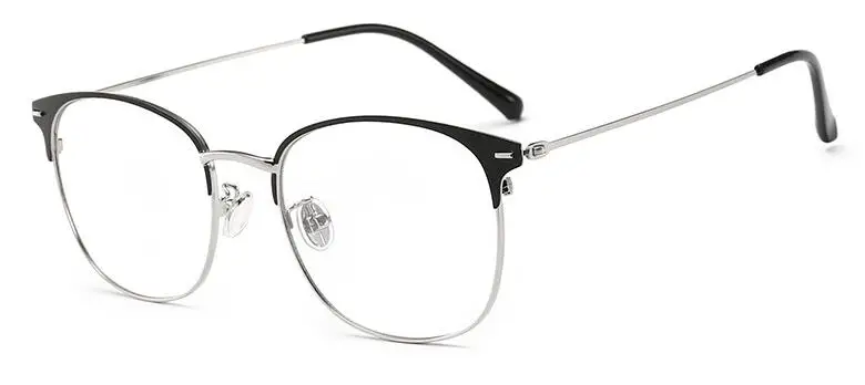 black silver clear Новинка, два использования, анти-синий светильник, очки, фотохромные, серые, унисекс, компьютерные очки, винтажные очки, оправа для женщин и мужчин, прозрачные линзы - Цвет оправы: black silver clear